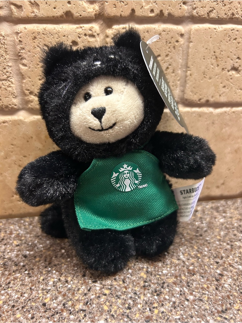 Starbucks Black Bear Plush with Green Apron
